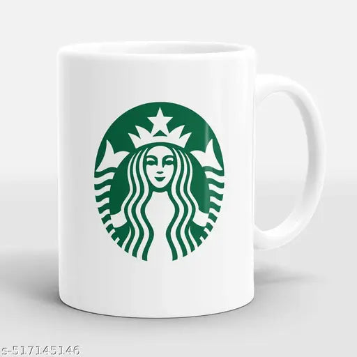 Printed White Coffee and Tea Ceramic Mug